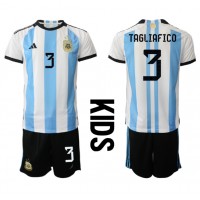 Argentina Nicolas Tagliafico #3 Domaci Dres za djecu SP 2022 Kratak Rukav (+ Kratke hlače)